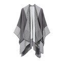 Women's Plaid Sweater Poncho Cape Coat Open Front Blanket Shawls